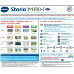 Tablette STORIO MAX 2.0 5' Rose - Tablette Enfant Multimédia -Célèbre Jouets Magasin 108855 storio max 2.0 dos