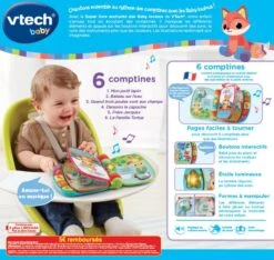 VTECH BABY Super Livre Enchanté Des Baby Loulous Bleu - Livre Interactif -Célèbre Jouets Magasin 166775 dos boC3AEte