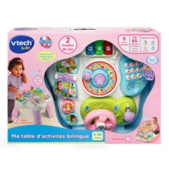 VTECH BABY Ma Table D'activités Bilingue (rose) -Célèbre Jouets Magasin 181565 ma table dactivites bilingue rose 1 2