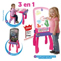 VTech Magi Chevalet Interactif 3 En 1 Rose -Célèbre Jouets Magasin 193555 Magi chevalet interactif 3 en 1 rose enfant 3