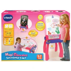 VTech Magi Chevalet Interactif 3 En 1 Rose -Célèbre Jouets Magasin 193555 magi chevalet rose boite