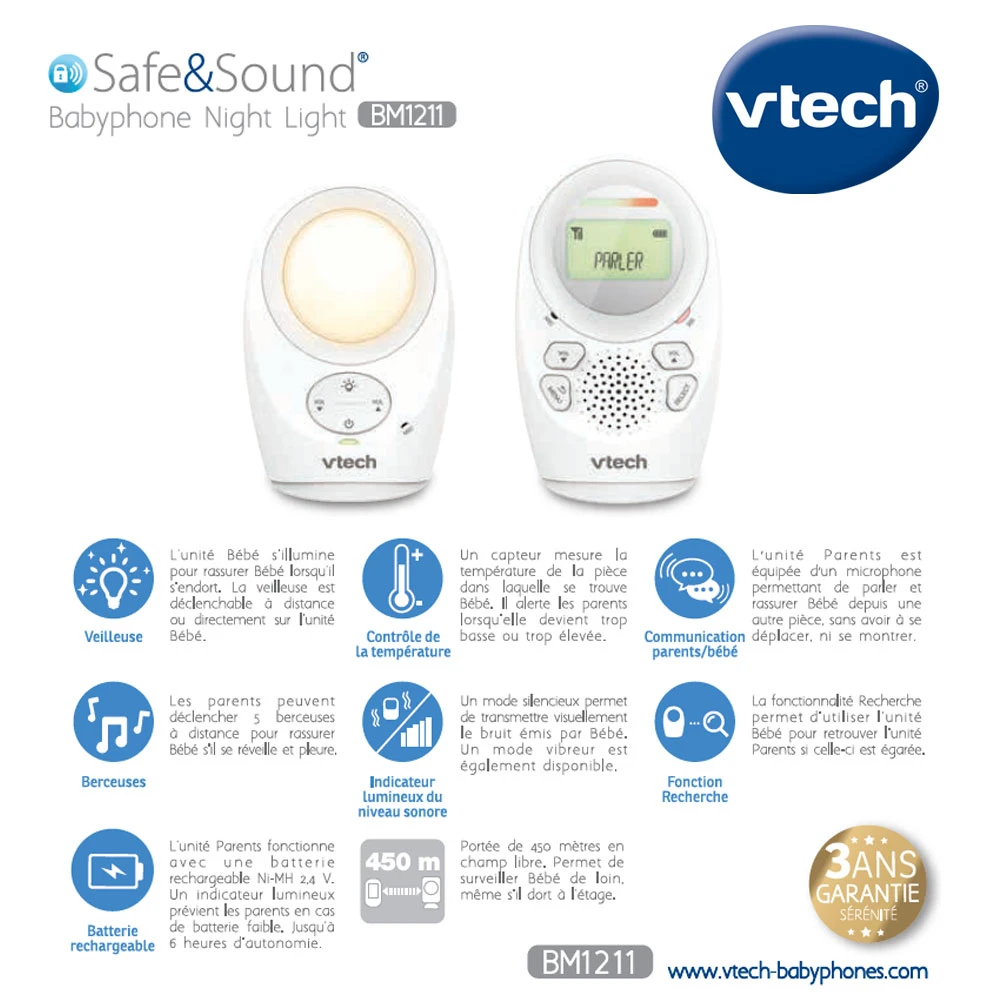 Babyphone Veilleuse BM1211 3 Babyphone Veilleuse BM1211 – Image 3