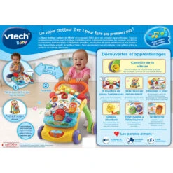 VTECH BABY Super Trotteur Parlant 2 En 1 Orange -Célèbre Jouets Magasin 505605 super trotteur parlant dos