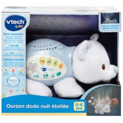 VTECH BABY Veilleuse Projection Ourson Dodo Nuit Etoilée -Célèbre Jouets Magasin 506905 ourson dodo nuit etoilee boite