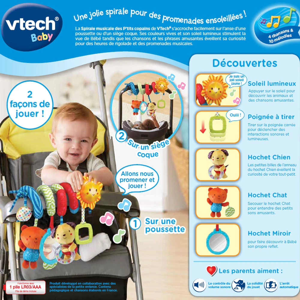 VTECH BABY Spirale Musicale Des P'tits Copains - Hochet 5 VTECH BABY Spirale Musicale Des P'tits Copains - Hochet – Image 5