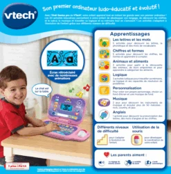VTech Ordi Genius Pro Rose -Célèbre Jouets Magasin 524855 dos boC3AEte