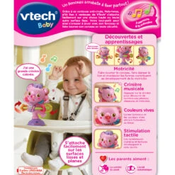 VTECH BABY Hula-Hoop, P'tit Lion à Ventouse (rose) -Célèbre Jouets Magasin 528055 Hula Hoop Ptit lion C3A0 ventouse rose dos