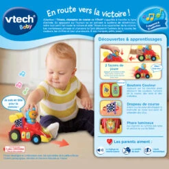 VTECH BABY Titours, Champion De Course - Jouet Roulant -Célèbre Jouets Magasin 528405 Titours champion de course dos