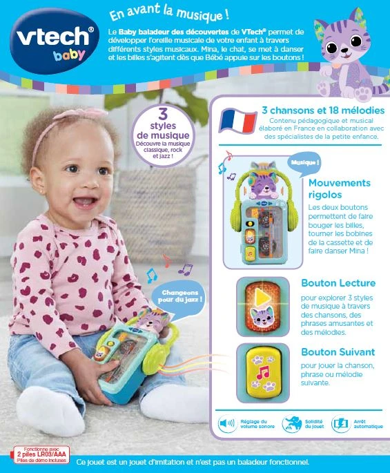 VTECH BABY Baby Baladeur Des Découvertes 7 VTECH BABY Baby Baladeur Des Découvertes – Image 7