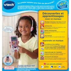 VTech V.pod Kid Do, Ré, Mi Rose - Baladeur Pour Enfant -Célèbre Jouets Magasin 80 196255 V.pod Kid do rC3A9 mi rose dos