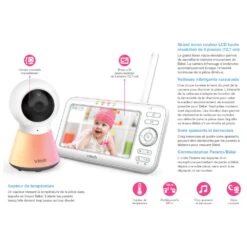 Babyphone Vidéo Color Night Light - BM5254 - (écran 5 - Veilleuse) 15 Babyphone Vidéo Color Night Light - BM5254 - (écran 5 - Veilleuse) -Célèbre Jouets Magasin 80 302624 dos boite