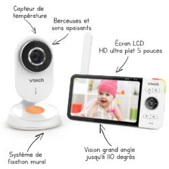 Babyphone Vidéo Wide View HD - BM818 - (écran 5 Ultra Plat HD - Veilleuse) 11 Babyphone Vidéo Wide View HD - BM818 - (écran 5 Ultra Plat HD - Veilleuse) -Célèbre Jouets Magasin 80 302626 visuel flC3A8ches
