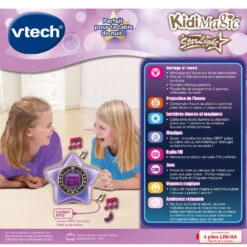 Kidimagic Starlight Violet - Réveil Enfant -Célèbre Jouets Magasin 80 520485 Kidimagic Starlight violet dos