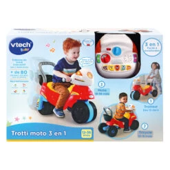 VTECH BABY Trotti Moto 3 En 1 - Trotteur Bébé -Célèbre Jouets Magasin 80 529465 Trotti moto 3 en 1 boite