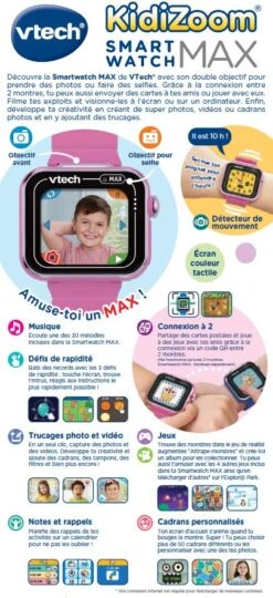 KidiZoom Smartwatch MAX Rose 27 KidiZoom Smartwatch MAX Rose -Célèbre Jouets Magasin 80 531655 dos boC3AEte