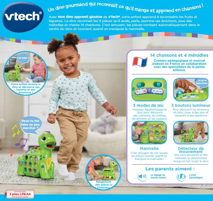 VTech Mon Dino Apprenti Glouton 14 VTech Mon Dino Apprenti Glouton – Image 14