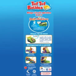 Méga Circuit Spirales 2 En 1 + Titouan, Fou Du Volant -Célèbre Jouets Magasin 80 535005 Tut Tut Bolides MC3A9ga circuit spirales 2 en 1 Titouan fou du volant dos