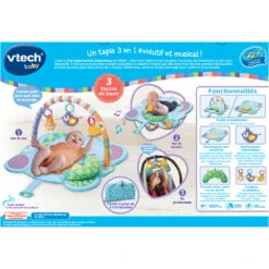 VTECH BABY Mon Tapis Musical élephanteau - Baby Loulous -Célèbre Jouets Magasin 80 536005 tapis 3en1 dos