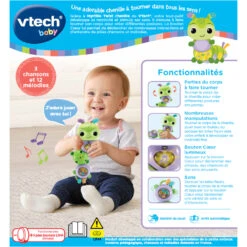 VTECH BABY Myrtille Twist Chenille - Jouet D'éveil 14 VTECH BABY Myrtille Twist Chenille - Jouet D'éveil -Célèbre Jouets Magasin 80 536405 Myrtille twist chenille dos