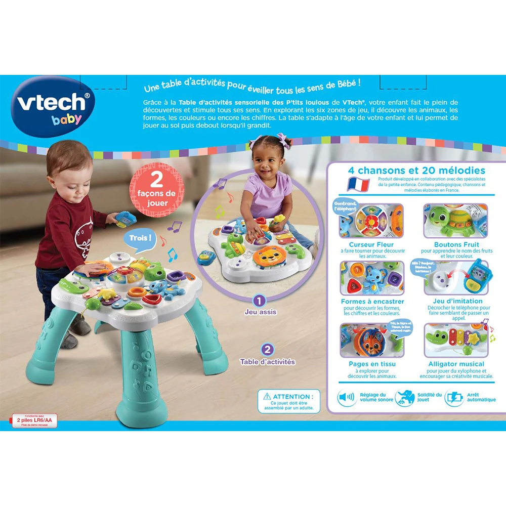 VTECH BABY Table D'activités Sensorielle Des P'tits Loulous 8 VTECH BABY Table D'activités Sensorielle Des P'tits Loulous – Image 8