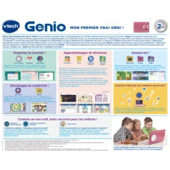 VTech Genio, Mon Premier Vrai Ordi ! (rose) -Célèbre Jouets Magasin 80 541055 dos boite