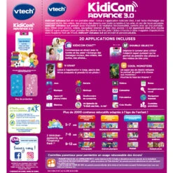 KidiCom Advance 3.0 Blanc/rose -Célèbre Jouets Magasin 80 541155 dos boite
