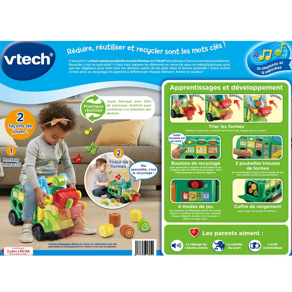 VTech Maxi Camion Poubelle Recyclo'formes 7 VTech Maxi Camion Poubelle Recyclo'formes – Image 7