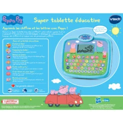 VTech Peppa Pig - Super Tablette éducative 7 VTech Peppa Pig - Super Tablette éducative -Célèbre Jouets Magasin 80 546605 dos boite
