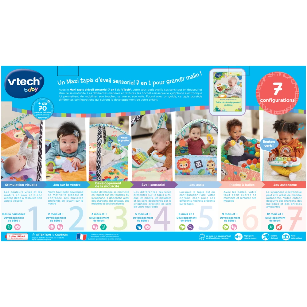 VTECH BABY Maxi Tapis D'éveil Sensoriel 7 En 1 13 VTECH BABY Maxi Tapis D'éveil Sensoriel 7 En 1 – Image 13
