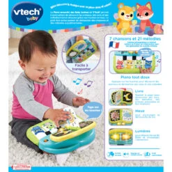 VTECH BABY Piano Sensoriel Des Baby Loulous - Jouet Interactif -Célèbre Jouets Magasin 80 550405 dos boite