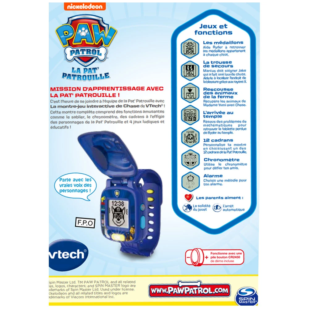 VTech Pat Patrouille - La Montre-jeu Interactive De Chase 6 VTech Pat Patrouille - La Montre-jeu Interactive De Chase – Image 6