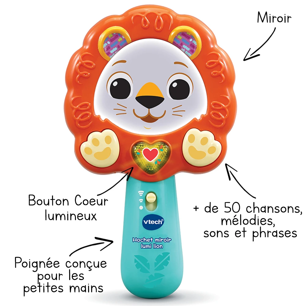 VTECH BABY Hochet Miroir Lumi Lion 2 VTECH BABY Hochet Miroir Lumi Lion – Image 2