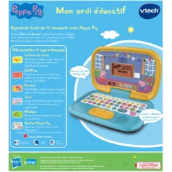 VTech Peppa Pig - Mon Ordi éducatif 7 VTech Peppa Pig - Mon Ordi éducatif -Célèbre Jouets Magasin 80 553505 dos boite