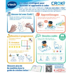 VTech Croki, Mon Robot Artiste -Célèbre Jouets Magasin 80 553705 dos boite
