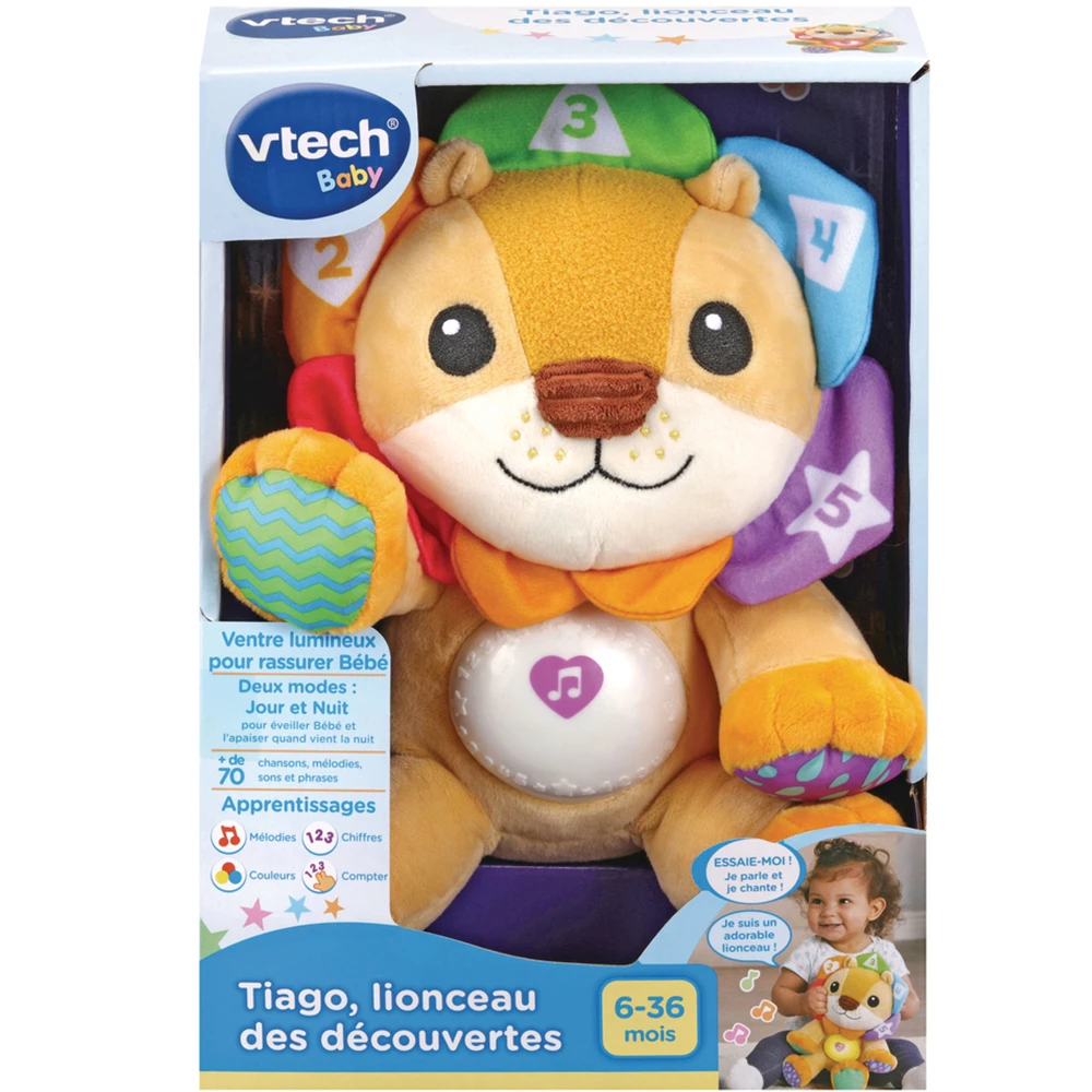 VTECH BABY Tiago, Lionceau Des Découvertes - Peluche Interactive 3 VTECH BABY Tiago, Lionceau Des Découvertes - Peluche Interactive – Image 3