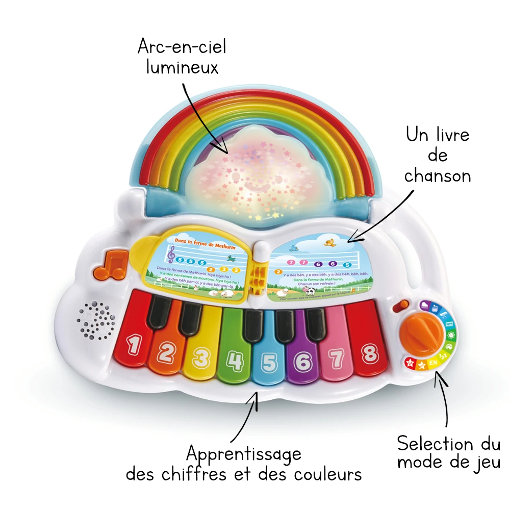 VTECH BABY Piano Arc En Ciel Lumi Magique - Piano Pour Bébé 1 VTECH BABY Piano Arc En Ciel Lumi Magique - Piano Pour Bébé