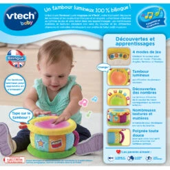 VTECH BABY Tambour Lumi Magique - Jouet Musical -Célèbre Jouets Magasin 80 612505 tambour lumi magique dos