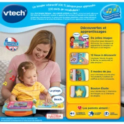 VTECH BABY Mon Imagier Bilingue - Mes Endroits Préférés -Célèbre Jouets Magasin 80 613045 imagier endroits prC3A9fC3A9rC3A9s dos