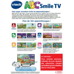 VTech ABC Smile TV - Ma Première Console TV éducative -Célèbre Jouets Magasin 80 613265 dos boite
