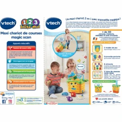 VTech Maxi Chariot De Courses Magic Scan -Célèbre Jouets Magasin 80 614205 dos boite