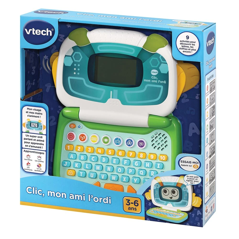 VTech Clic, Mon Ami L'ordi Bleu / Vert 6 VTech Clic, Mon Ami L'ordi Bleu / Vert – Image 6
