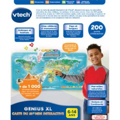 VTech Genius XL - Carte Du Monde Interactive -Célèbre Jouets Magasin 80 615705 dos boite