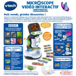VTech Genius XL - Microscope Vidéo Interactif -Célèbre Jouets Magasin 80 616105 dos boite
